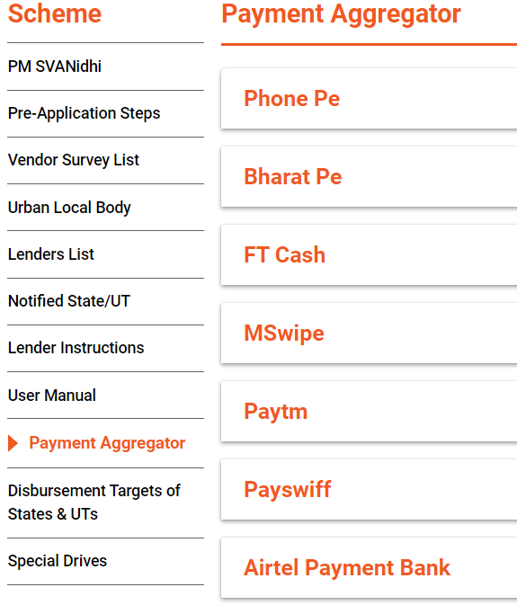 Procedure For Payment Aggregator Under PM SVANidhi Scheme